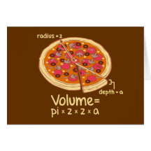 Pizza-Volumen mathematische Formel = Pi*z*z*a Karten