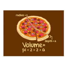 Pizza-Volumen mathematische Formel = Pi*z*z*a Postkarten