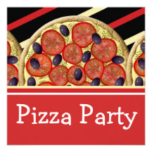 Pizzageburtstags-Party-Jungenmädchen Ankündigungskarte