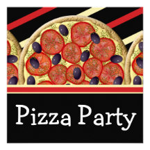 Pizzageburtstags-Party-Jungenmädchen Personalisierte Einladungskarte