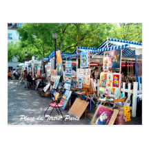 Place du Tertre, Paris Postkarte