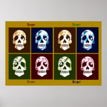 Plakat - 8 Schädel Warhol