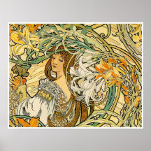 Plakat Alphonse Mucha:  Sprache der Blumen