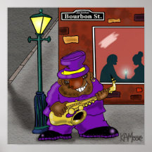 Plakat "Blowin auf Bourbon" - durch Kev Moore