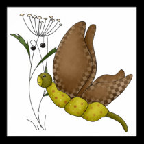 Plakat-Blumen und Schmetterlinge poster