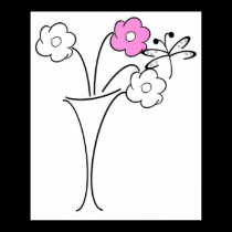 Plakat-Blumen-und Schmetterlings-moderner Entwurf poster