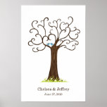 Plakat des Fingerabdruck-Baum-(Heartastic dunkles 