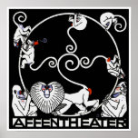 Plakat-Druck: Jugendstil Plakat Affentheater