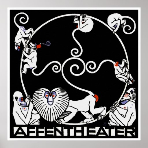 Plakat-Druck: Jugendstil Plakat Affentheater