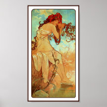 Plakat-Druck: Kunst Nouveau - Mucha - Sommer