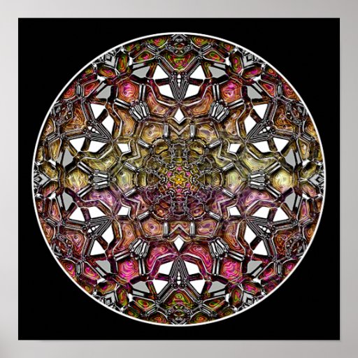 Plakat/Druck:  Metallisches KristallKaleidoskop
