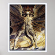 Plakat-Druck Williams Blake: Großer roter Drache