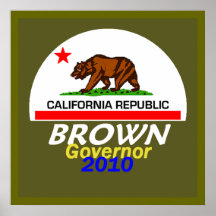 PLAKAT Jerry BROWN Druck 2010