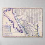 Plakat Kaliforniens 1705 und des New Mexiko/Druck