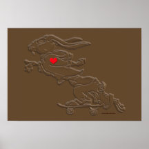 Plakat/Kunst-Druck: Skateboarding Kaninchen-Schoko