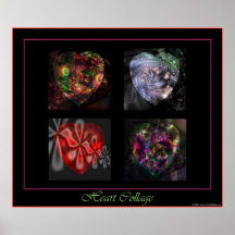 Plakat mit 4 Herzen
