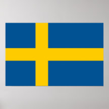 Plakat mit Flagge von Schweden