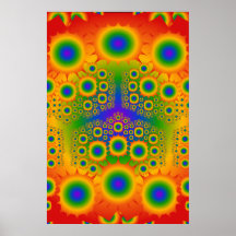 Plakat: Regenbogen-Fraktal-Explosionen: Vektorkuns