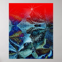 Plakat-rote Strand-Korallen-Drehung