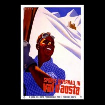 Plakat-Val d aosta Vintages Anzeige-Skifahren poster
