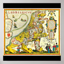Plakat-Vintage Karten-Jodocus Hondius 10