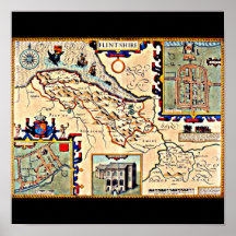 Plakat-Vintage Karten-Jodocus Hondius 2