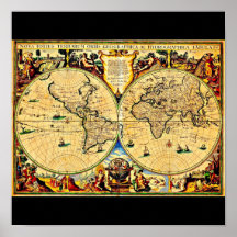 Plakat-Vintage Karten-Jodocus Hondius 34