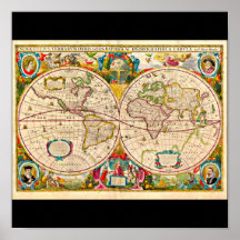 Plakat-Vintage Karten-Jodocus Hondius 4