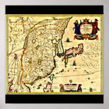 Plakat-Vintage Karten-Jodocus Hondius 41