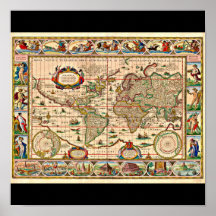 Plakat-Vintage Karten-Jodocus Hondius 8