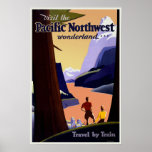 Plakat-Vintage Reise Pazifik Nordwest