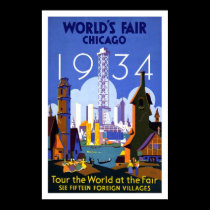 Plakat-Vintage Weltmesse Chicago 1934 poster