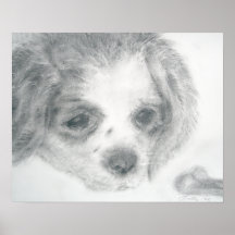 Plakat - Welpe mit dem Knochen