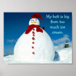 Plakat "zu vieler Eiscreme"