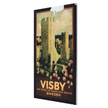 Plakatwerbung die Stadt von Visby, Schweden (colo Galerie Gefaltete Leinwand