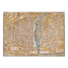 Plan von Paris durch Truschet und Hoyau circa 1550 Kunstphoto