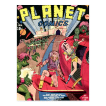 Planeten-Comicen Postkarte