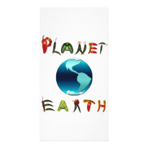Planeten-Erde mit Chili-Paprikaschoten Foto Karte