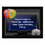 Plasma-Videospiel-Spiel-Geburtstags-Party Einladun