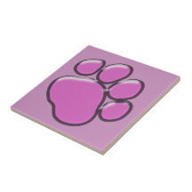 Plastikhundetatzen-Spuren Pawprints Rosa, schwarz Fliesen