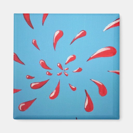 "Platsch!" Quadratischer Magnet Kühlschrankmagnete
