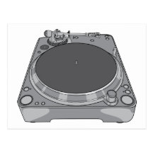 Plattenspieler-Rekordspieler Vintages Retro DJ Postkarte