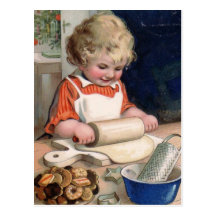 "Plätzchen-Backen-" Weihnachtskarte Postkarte