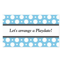 Playdate Blue Polka Dots Business Cards