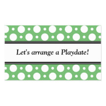 Playdate Green Polka Dots Business Cards