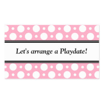 Playdate Pink Polka Dots Business Cards