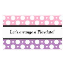 Playdate Pink Purple Polka Dots Business Cards