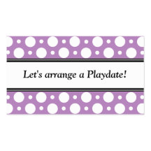 Playdate Purple Polka Dots Business Cards