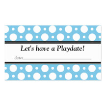 Playdate with Date Blue Polka Dots Business Cards