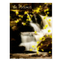Poconos Frühjahr-Wasserfall-Szenen-Postkarte